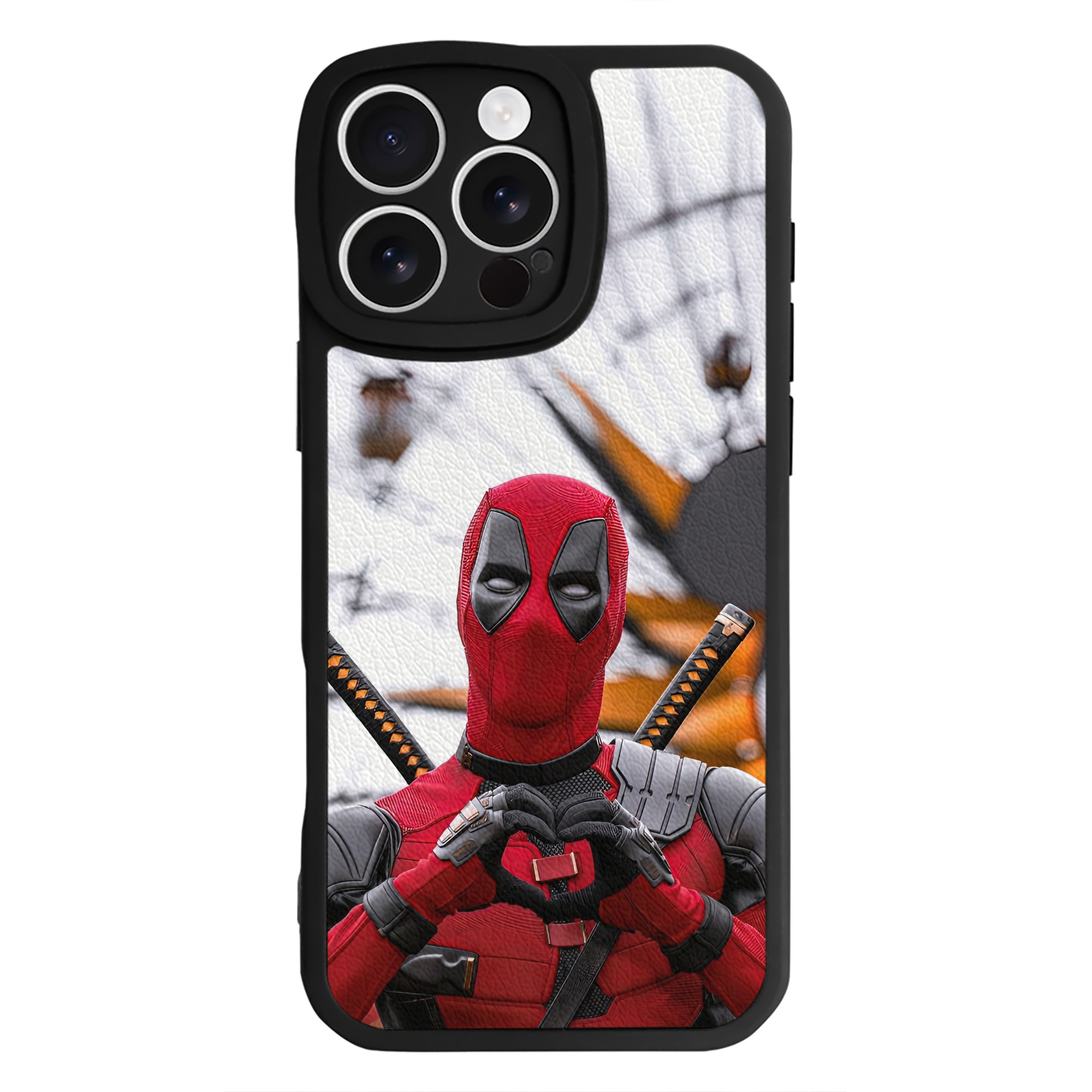 （画像用） Deadpool デッドプール 【iPhone 16シリーズ対応】シリコンスマホケース（レザー調） 材質：シリコン